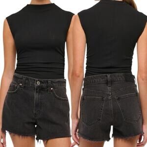 Abercrombie & Fitch Jeans Size 34 The '90s Relaxed Cutoff Shorts High Rise Black